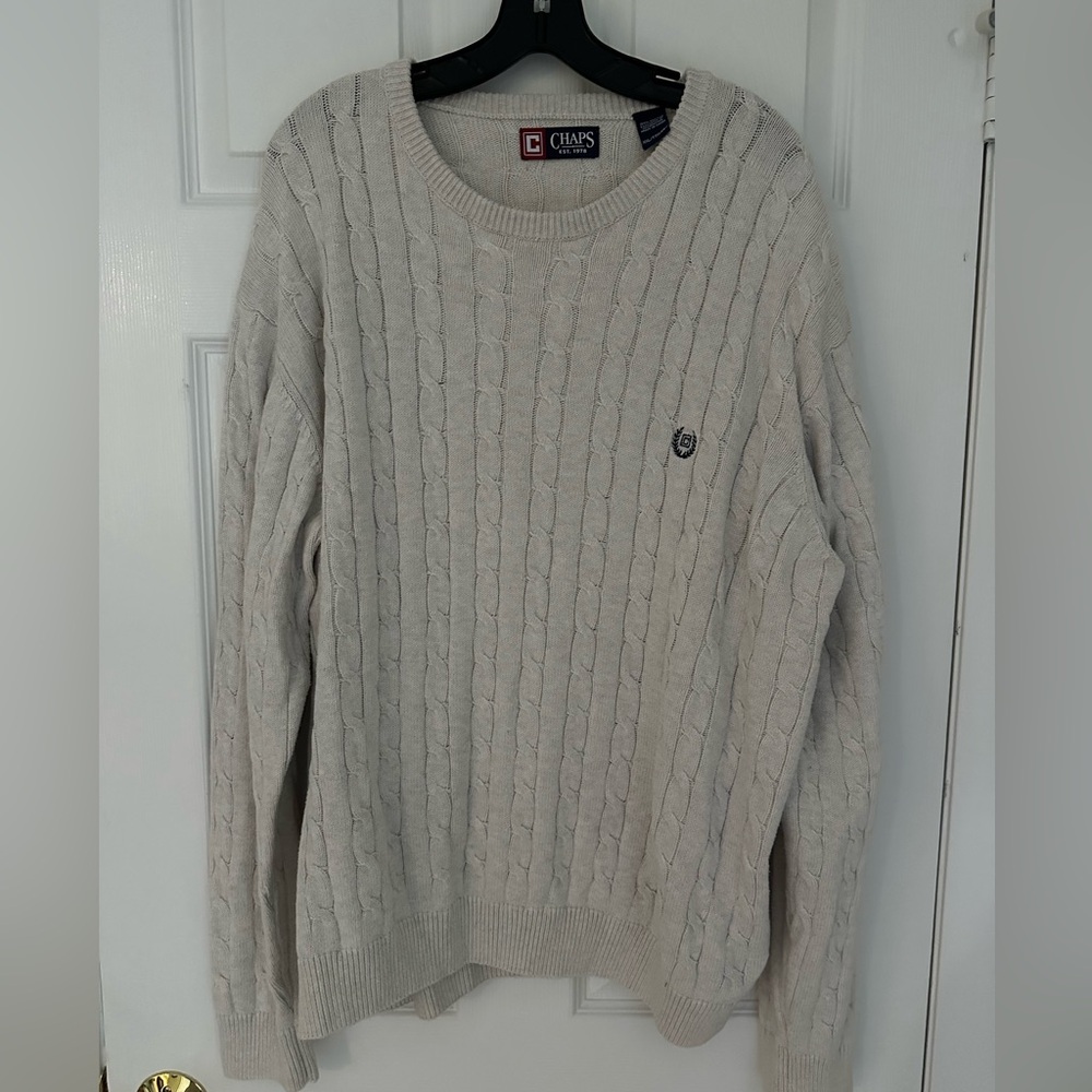 Chaps Cream Cable Knit Sweater